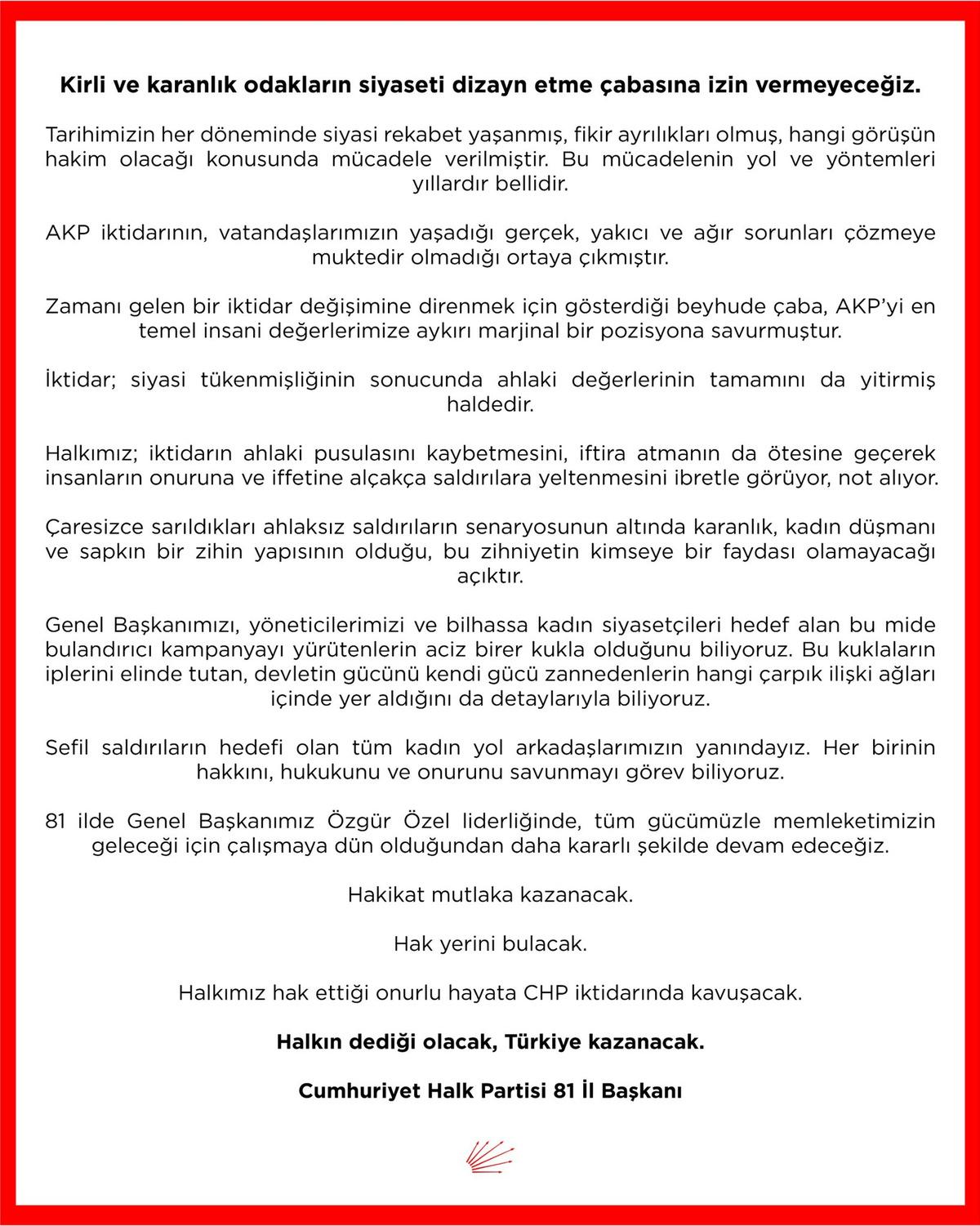 CHP li 81 il başkanından ortak açıklama: “İzin vermeyeceğiz!” 2